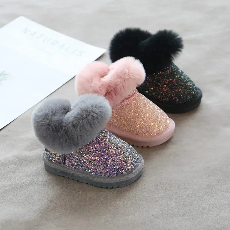 Mini Fashion™ - Chaudes et élégantes - Chaussures d'hiver à paillettes pour enfants