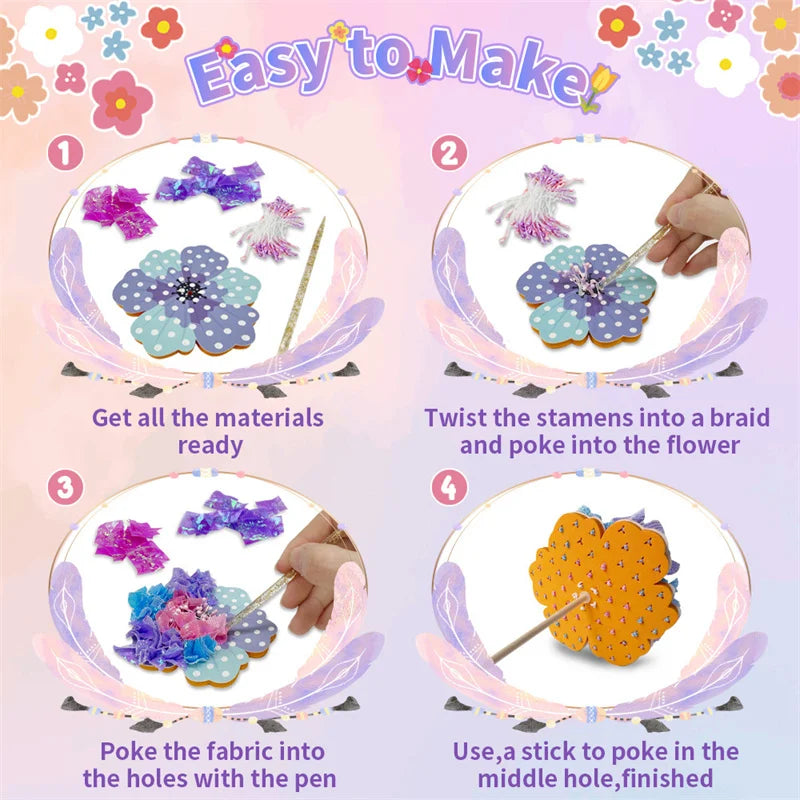 DIY Flower Poke Art – Créatif et éducatif – Kit de bricolage floral