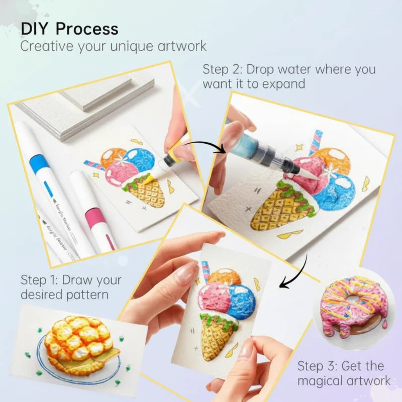 MagicFoam – Coloré et créatif – Set de stylos texture créatifs