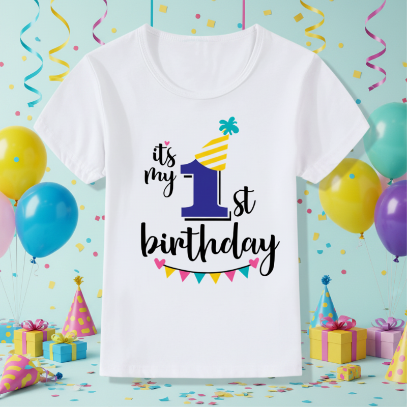 Birthday Graphic Tee – Mignon et léger – T-shirt d'anniversaire pour enfant
