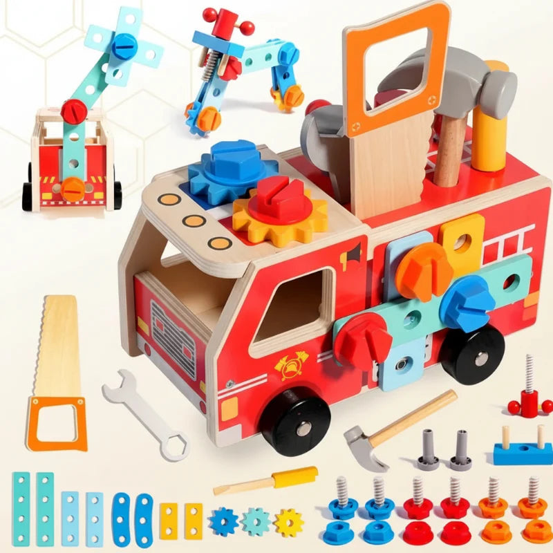 BuildRescue – Éducatif et créatif – Camion de pompiers en bois