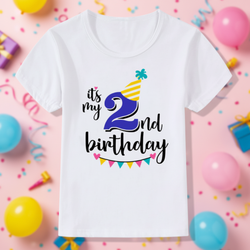 Birthday Graphic Tee – Mignon et léger – T-shirt d'anniversaire pour enfant