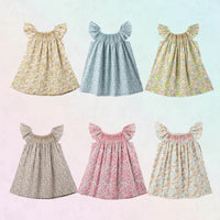 Thumbnail for Floral Dress – Légère et aérienne – Robe à manches flottantes pour filles