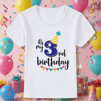 Thumbnail for Birthday Graphic Tee – Mignon et léger – T-shirt d'anniversaire pour enfant