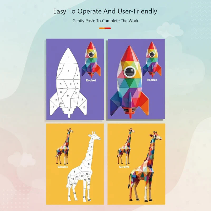 3D Sticker Puzzle – Créatif et éducatif – Puzzle géométrique en 3D