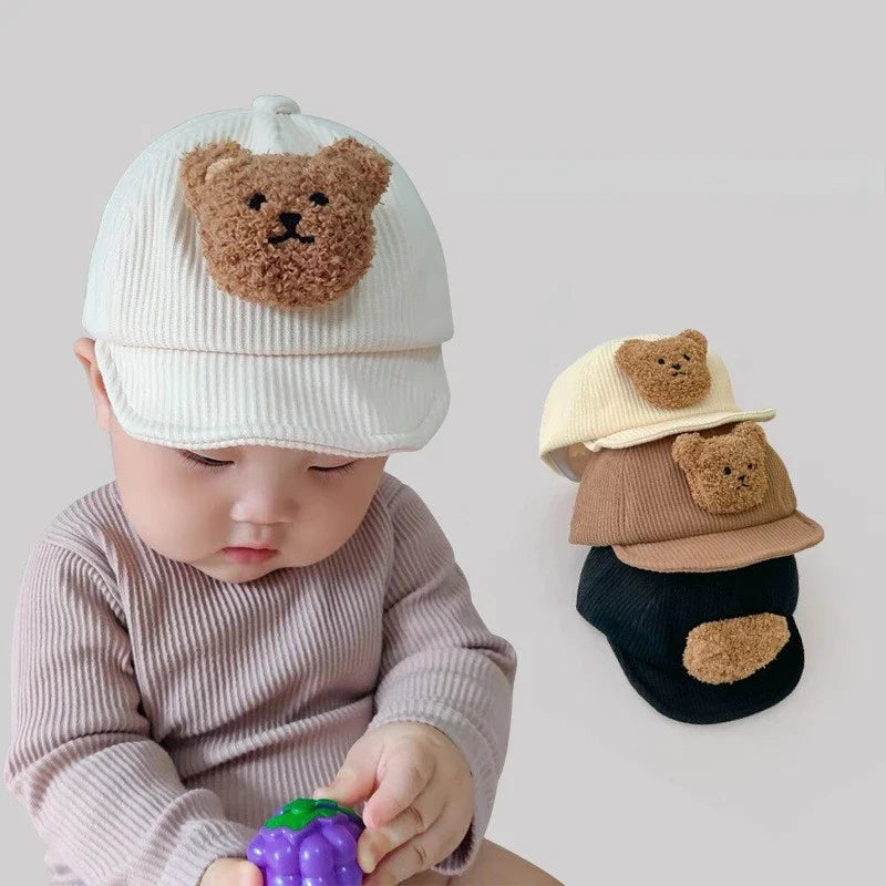 Mini Fashion - Robuste et mignon - Casquette en velours côtelé pour enfant Ourson