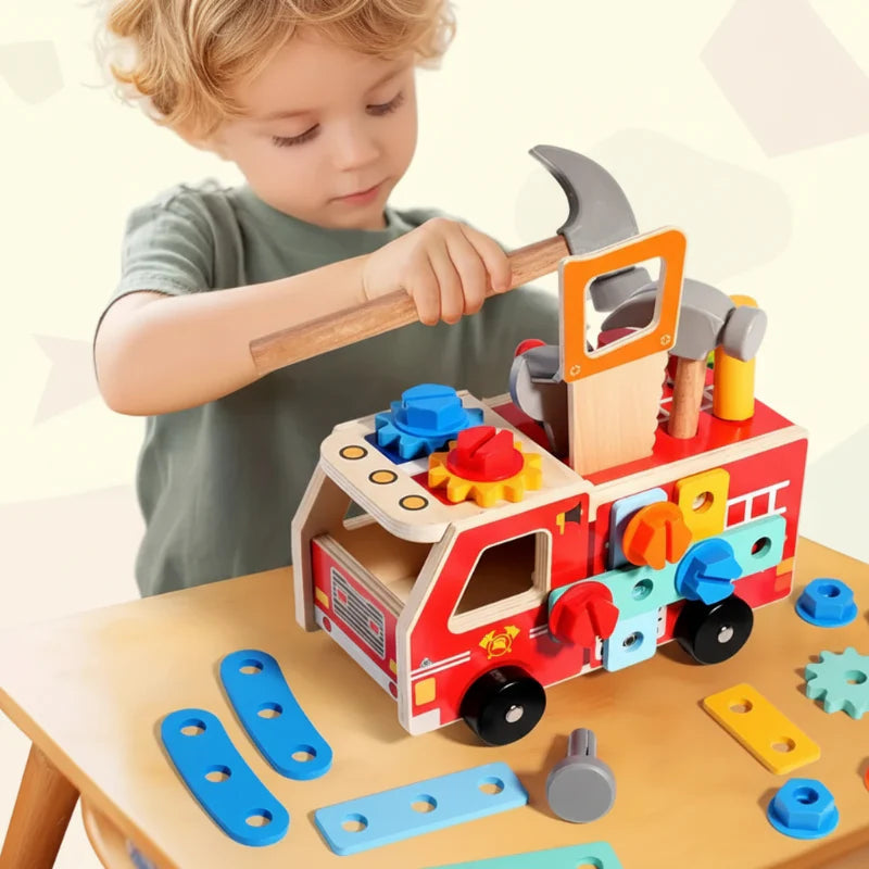 BuildRescue – Éducatif et créatif – Camion de pompiers en bois