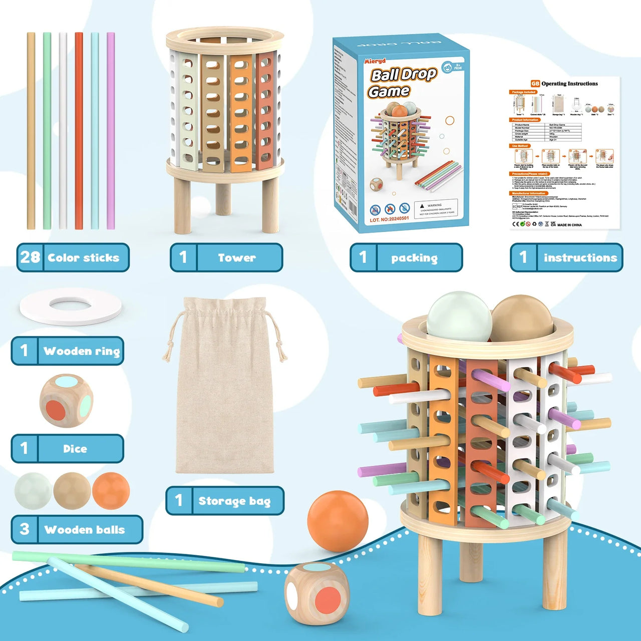 Balance Tower™ – Empiler et compter – Jeu de réflexion en bois