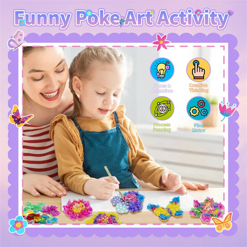 DIY Flower Poke Art – Créatif et éducatif – Kit de bricolage floral