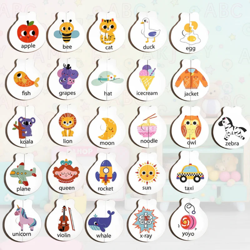 Wooden Letter Matching Game – Apprentissage et jeux – Puzzle de l'alphabet