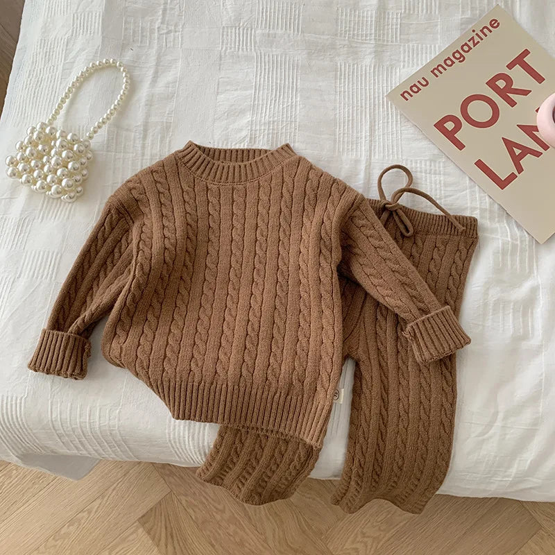 Mini Fashion™ - Stylé et Tendance - Pull et pantalon en tricot pour enfant