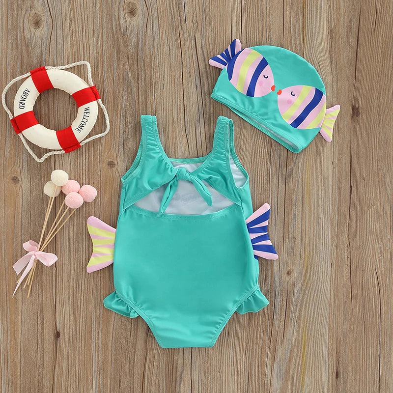 Mini Fashion™ - Imprimé Poissons Amusant - Maillot de bain fille