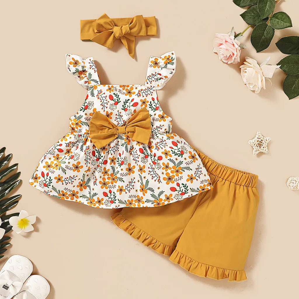 Mini Fashion™ - Design adorable - Ensemble d'été 3 pièces pour filles