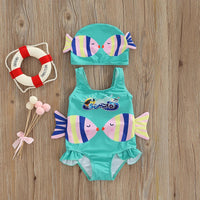 Thumbnail for Mini Fashion™ - Imprimé Poissons Amusant - Maillot de bain fille