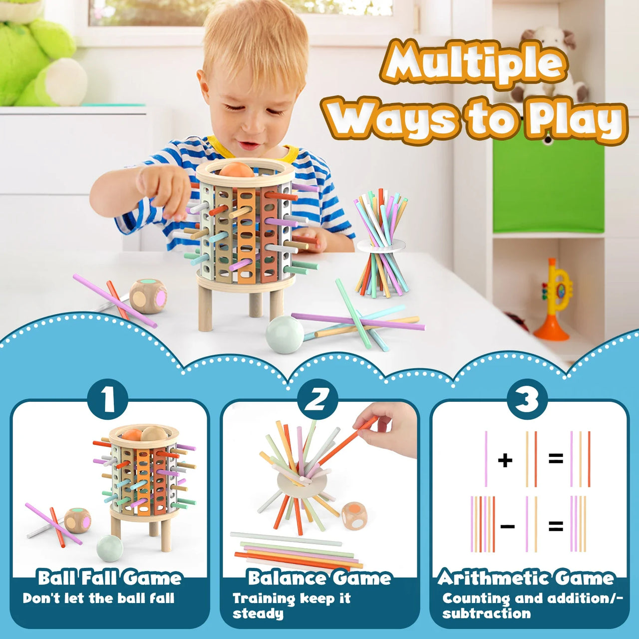 Balance Tower™ – Empiler et compter – Jeu de réflexion en bois