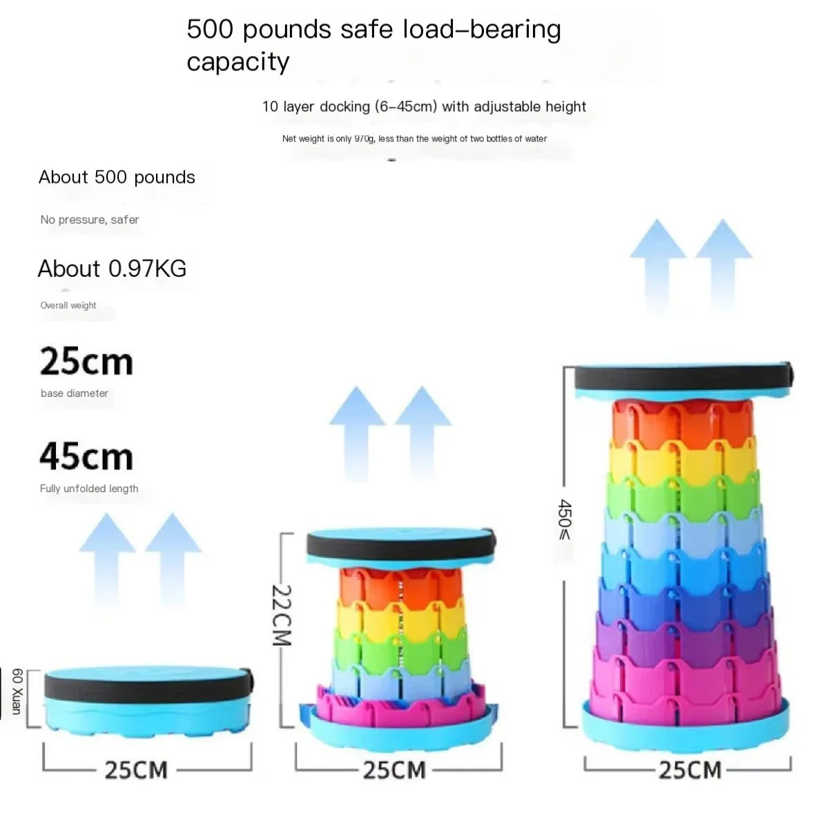 QuickSit - Rapide et solide - Tabouret pliant coloré