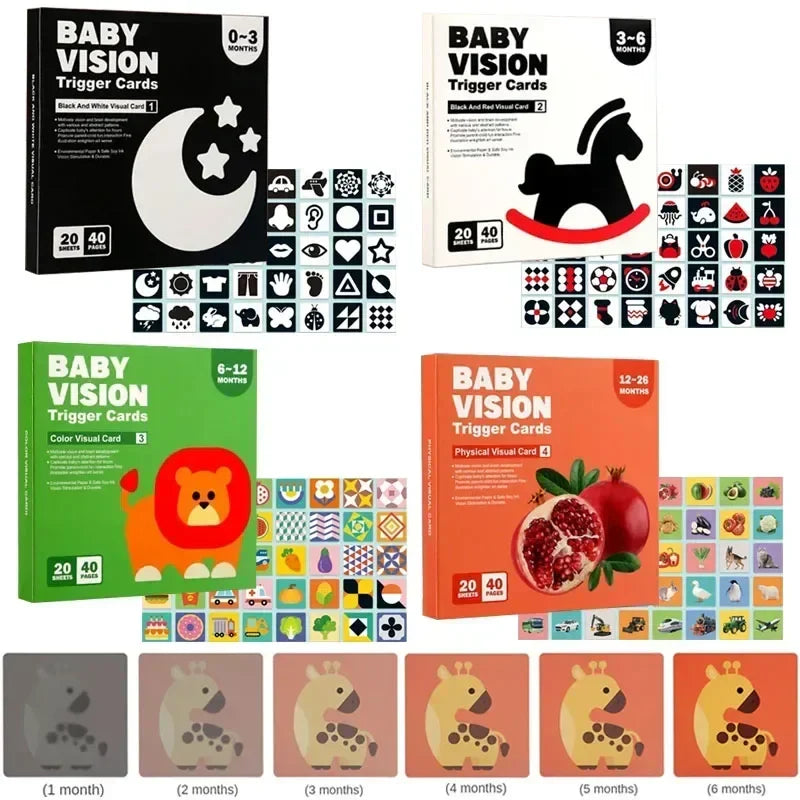 VisionBook – Éducatif et instructif – Livre de cartes sur la cognition chez les bébés
