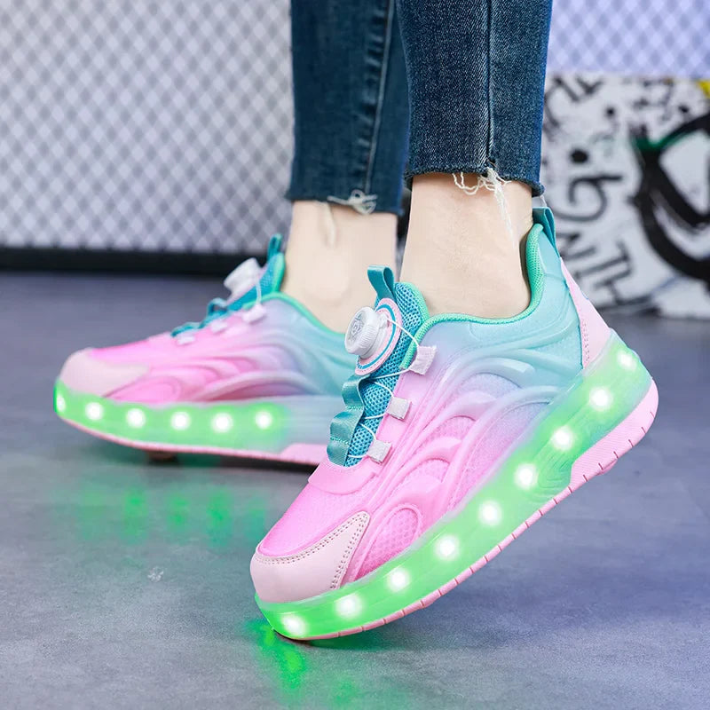 Light-Up Skate Shoes – LED et confortables – Baskets lumineuses à lacets