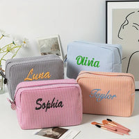 Thumbnail for Striped Name Pouch – Personnalisée et élégante – Trousse à maquillage