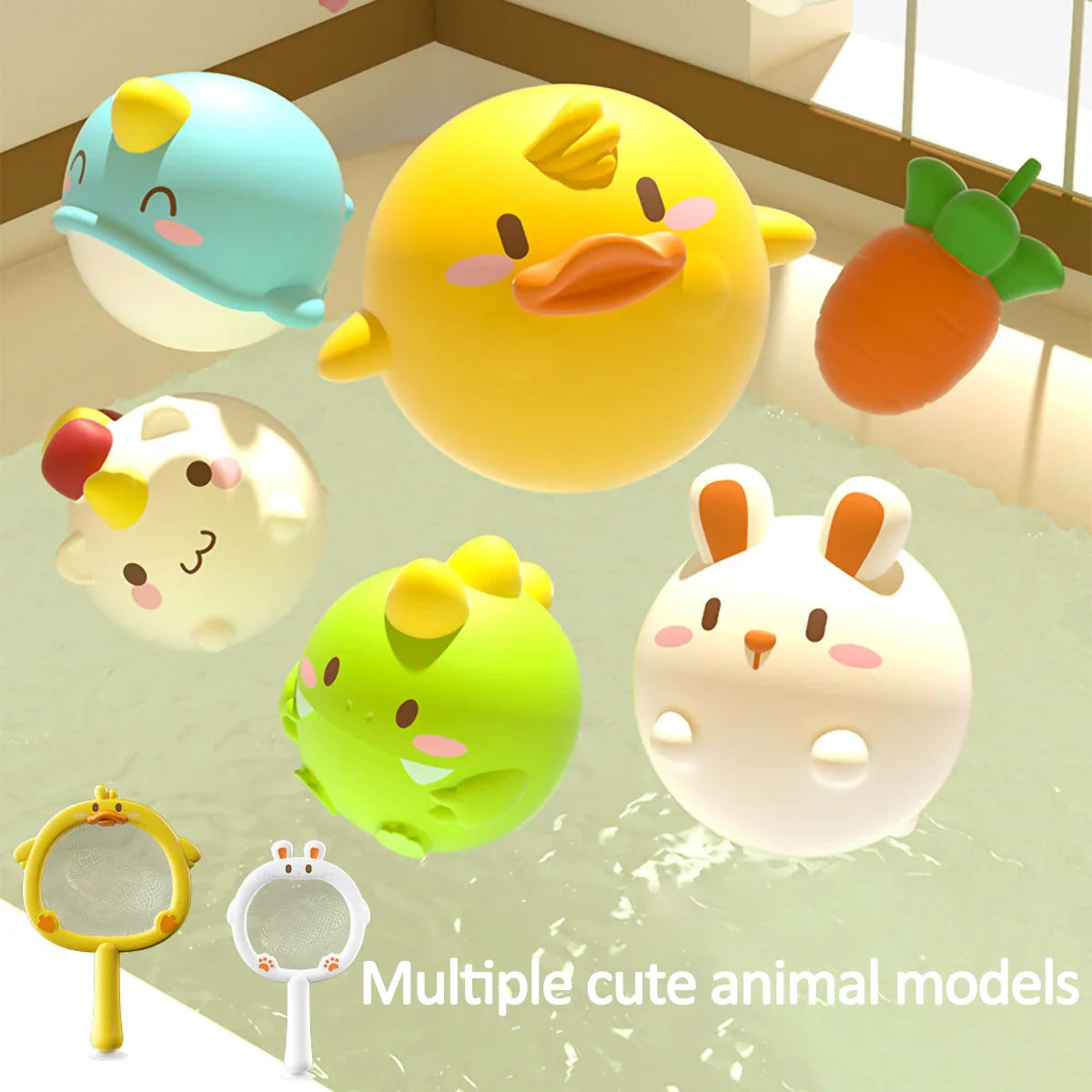 Squeaky Splash™ – Fête du bain - Filet de pêche dans le bain