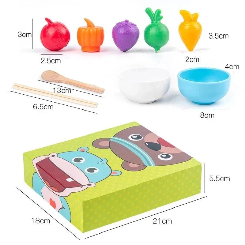 Educational Play House™ – Motricité fine et reconnaissance des couleurs - Jeu alimentaire Montessori