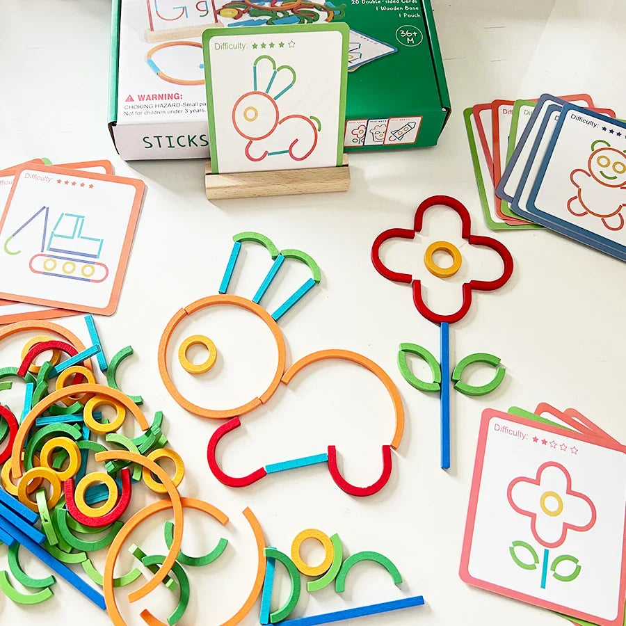 Sticks & Rings – Mince et créatif – Casse-tête en bois