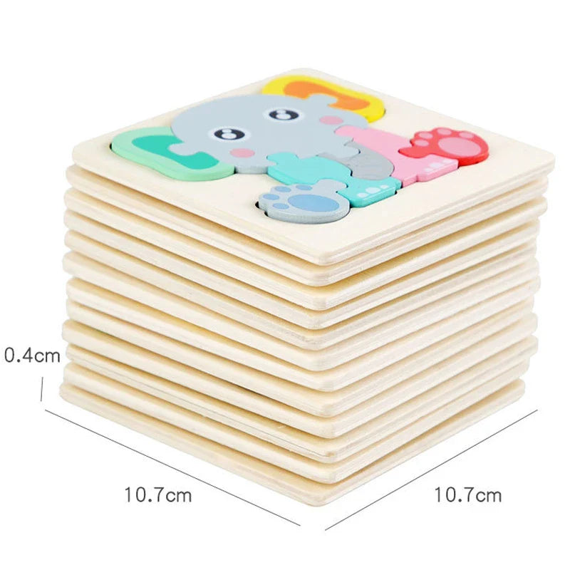 3D Wooden Puzzle™ - Jouer à l'aventure avec les animaux - Puzzle