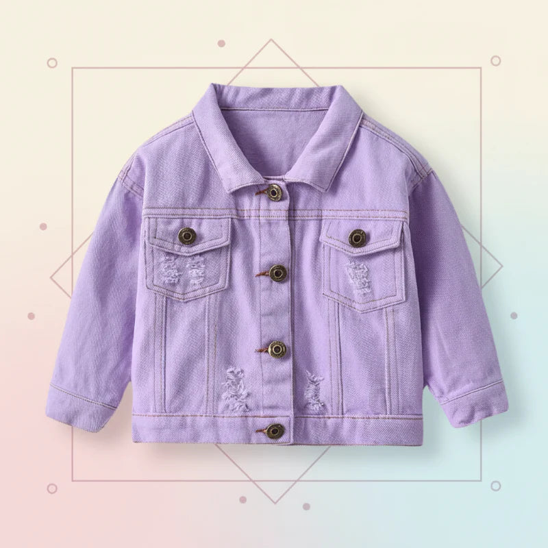 Candy Color Veste en jean – Veste en jean légère pour enfants