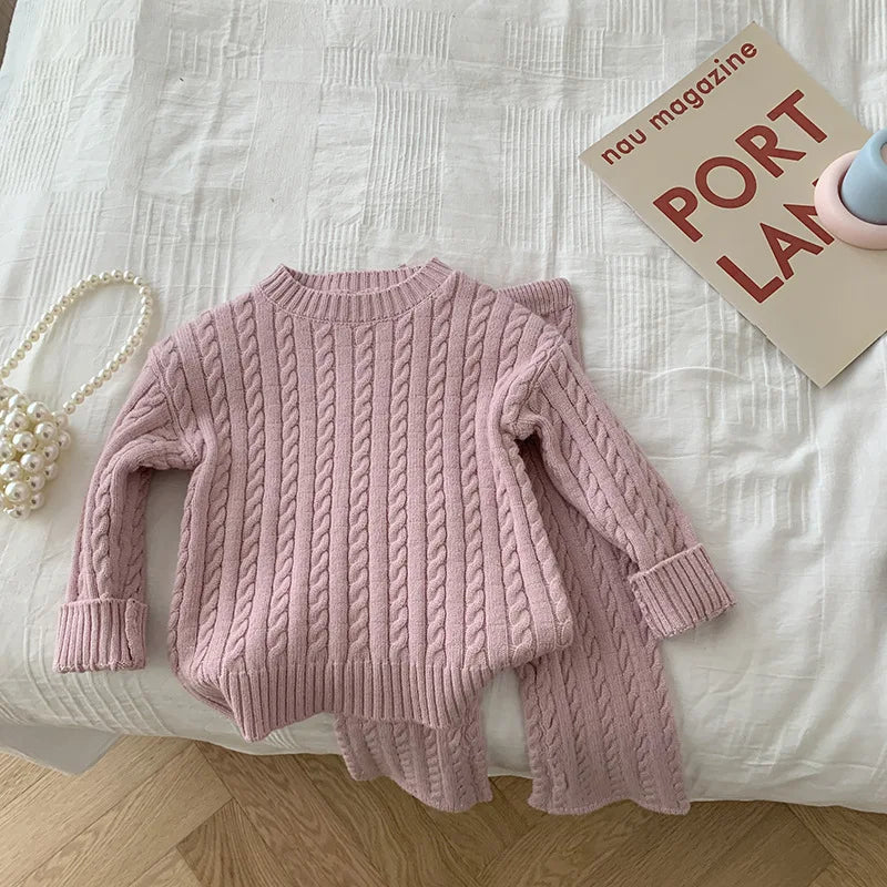 Mini Fashion™ - Stylé et Tendance - Pull et pantalon en tricot pour enfant