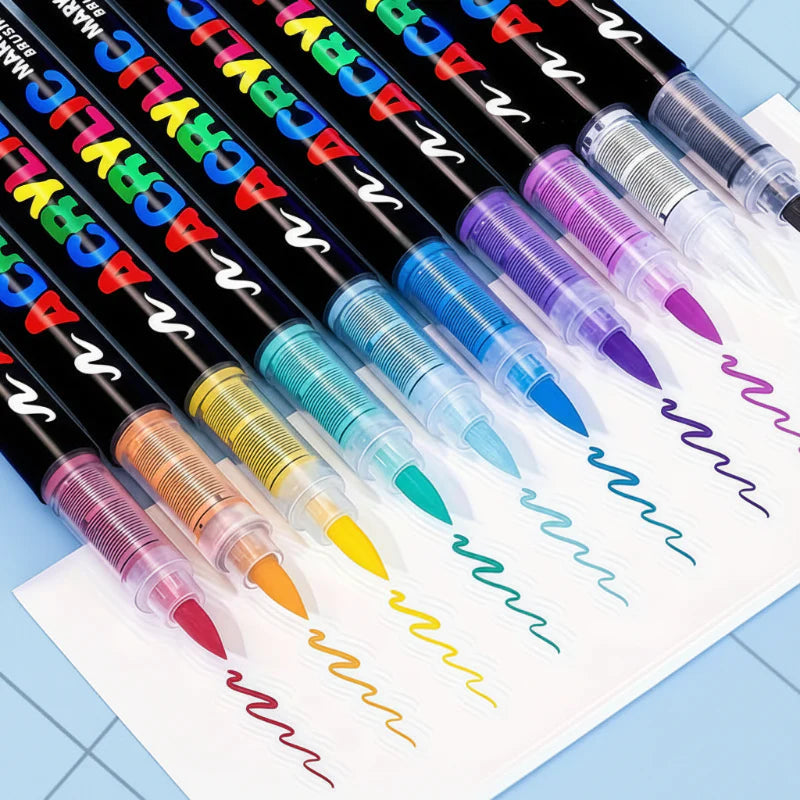 ColorCraft – Créatif et durable – Marqueurs acryliques à pointe pinceau