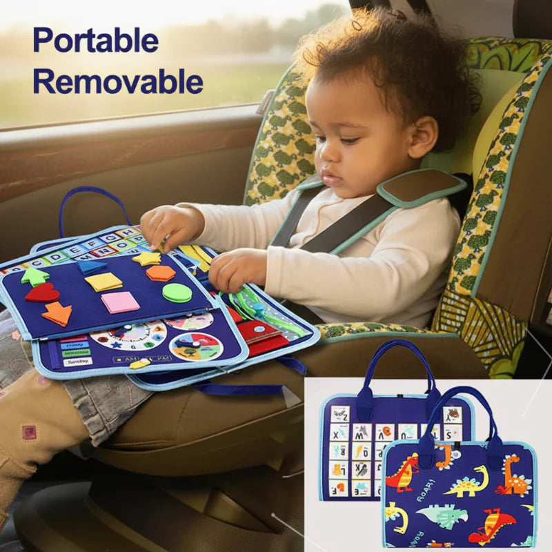 7-in-1 Busy Board – Motricité et apprentissage – Tableau d'activités