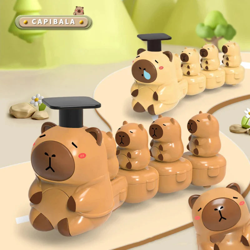 Capybara Train Toy – Ludique et mignon – Train bondé