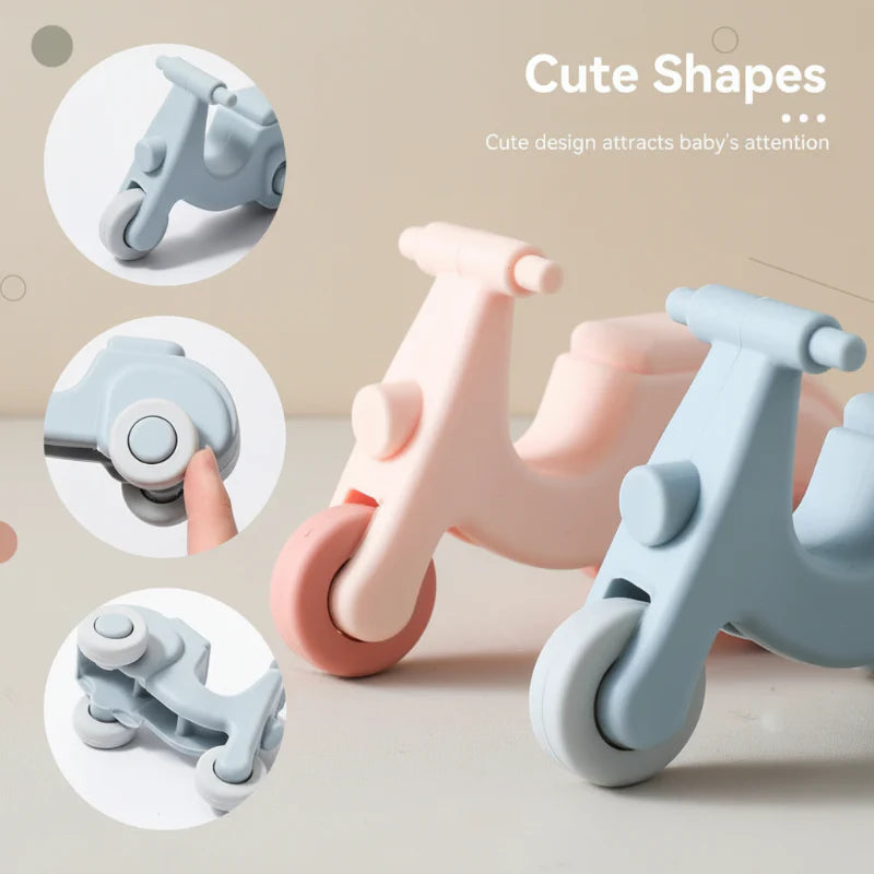 Montessori Silicone Toy Car – Sûr et adapté à la dentition – Jouet de dentition en silicone en forme de véhicule