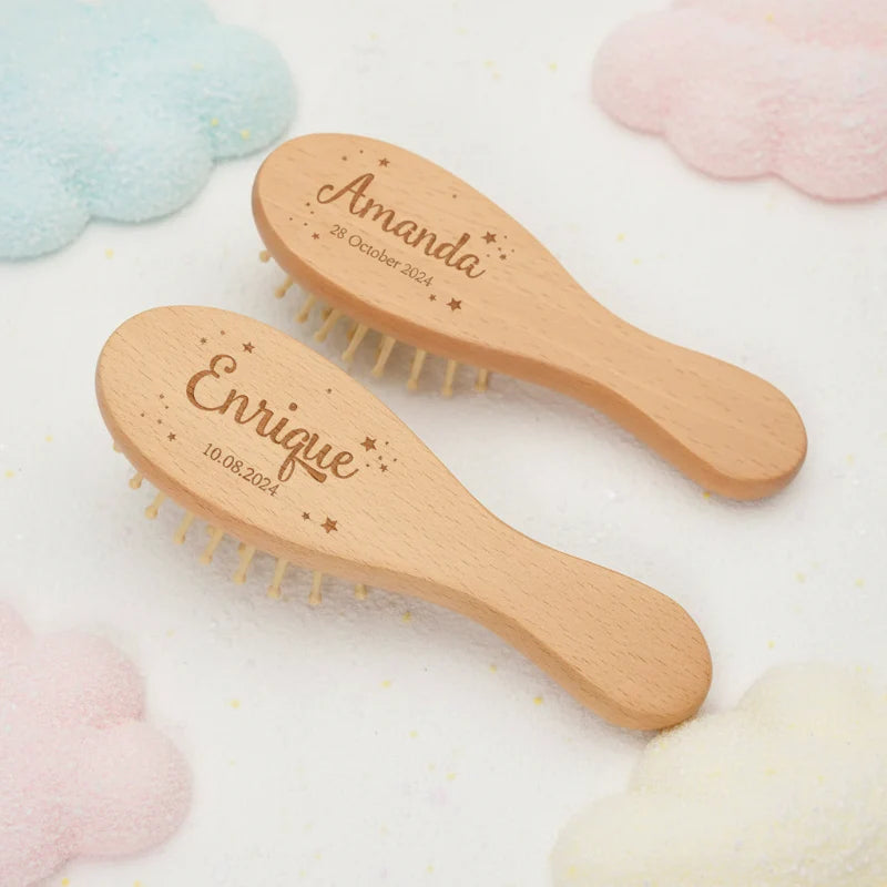Personalized Hairbrush – Douce et unique – Ensemble de brosses à cheveux personnalisées pour bébé