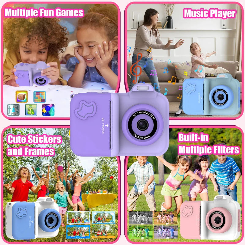 Instant Print Camera – Créatif et interactif – Appareil photo instantané pour enfants