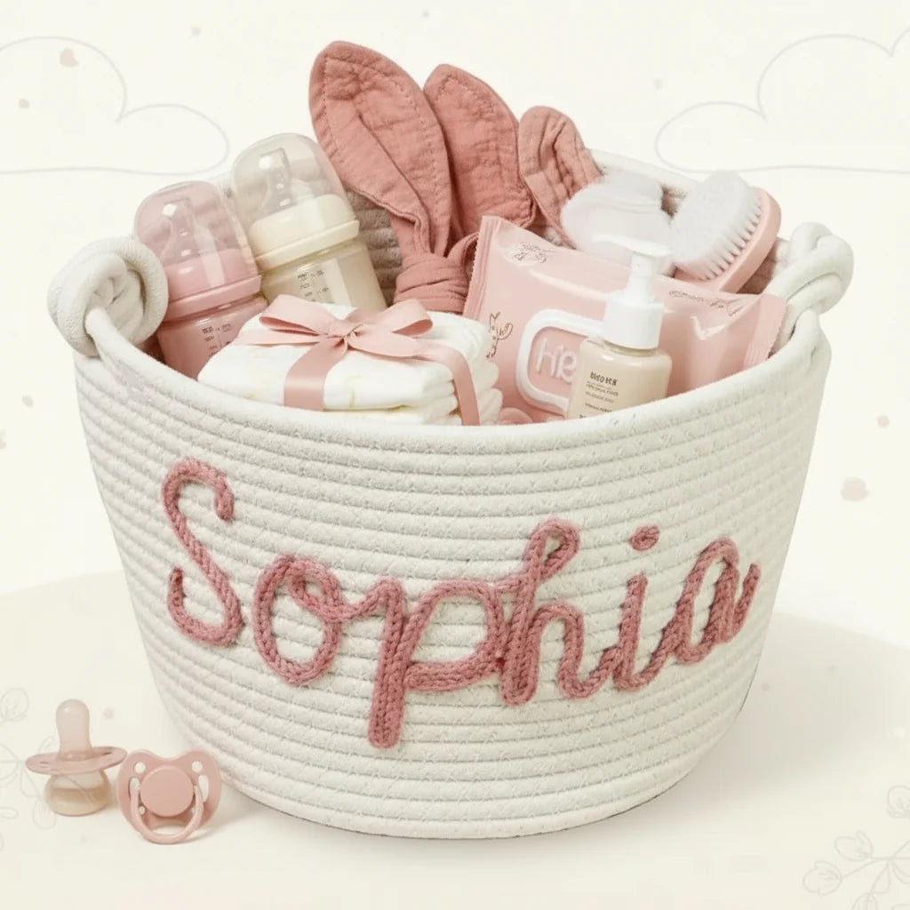 CuddleBasket – Adorable et personnel – Panier à langer personnalisé