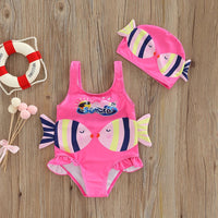 Thumbnail for Mini Fashion™ - Imprimé Poissons Amusant - Maillot de bain fille