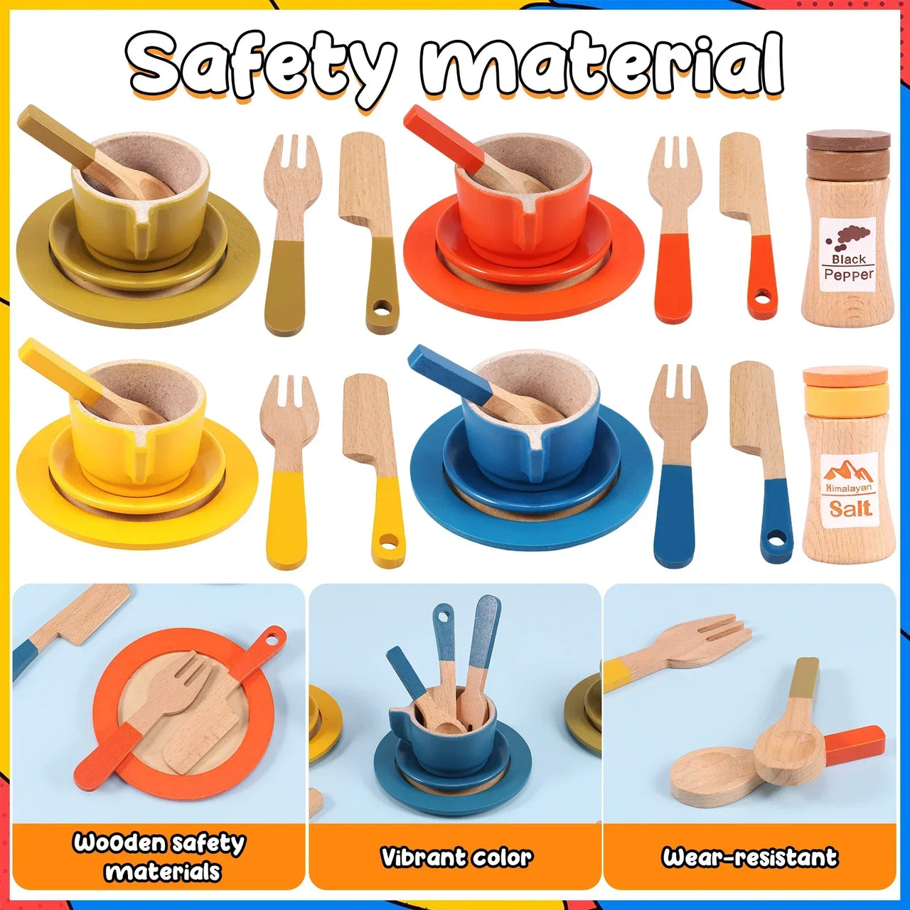 Woods™ - Créatif et éducatif - Jeu de cuisine en bois pour enfants