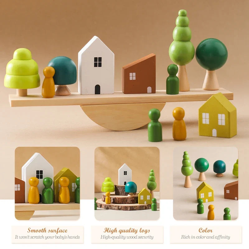 Wooden Forest Blocks – Créativité et développement – Jeu de blocs empilables en bois