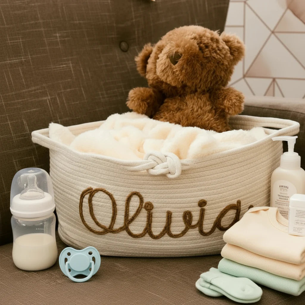 CuddleBasket – Adorable et personnel – Panier à langer personnalisé