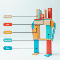 Thumbnail for MagPlayer – Créativité et motricité – Blocs de construction magnétiques en bois à monter soi-même