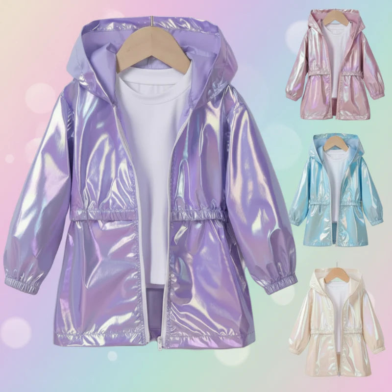 LumiBreeze – Brillant & Léger – Imperméable pour enfant avec capuche
