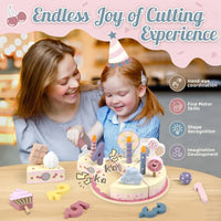 Thumbnail for Wooden Cake Cutting Toy – Créativité et jeux de rôle – Gâteau d'anniversaire en bois