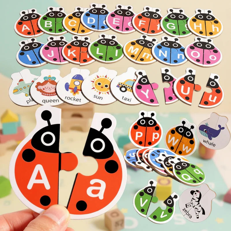 Wooden Letter Matching Game – Apprentissage et jeux – Puzzle de l'alphabet