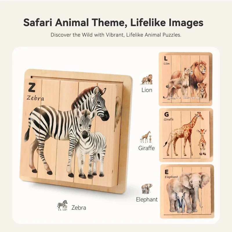 ZooStack – Bois & Interactif – Puzzle animaux en blocs