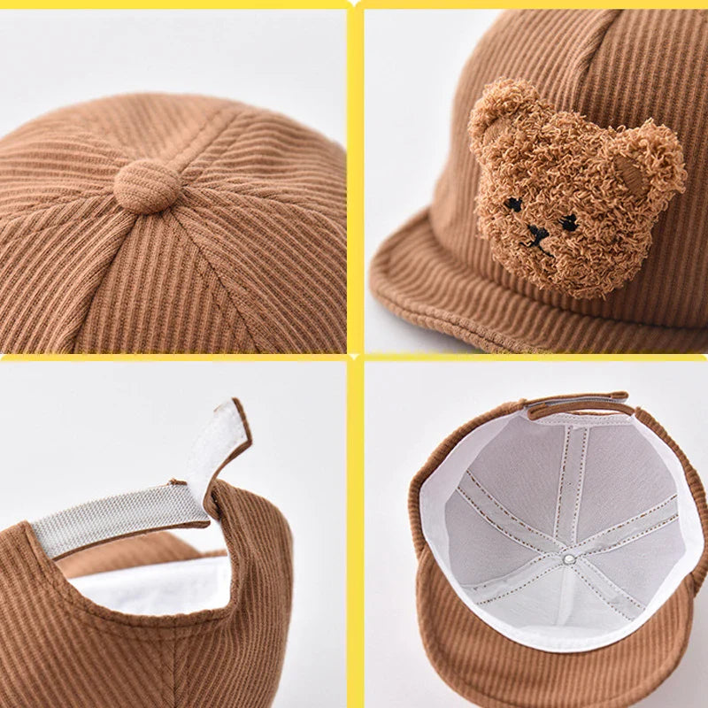 Mini Fashion - Robuste et mignon - Casquette en velours côtelé pour enfant Ourson