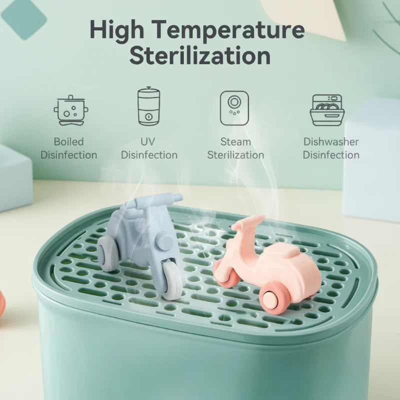 Montessori Silicone Toy Car – Sûr et adapté à la dentition – Jouet de dentition en silicone en forme de véhicule