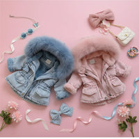Thumbnail for FurDream – Denim Look – Manteau d'hiver avec capuche