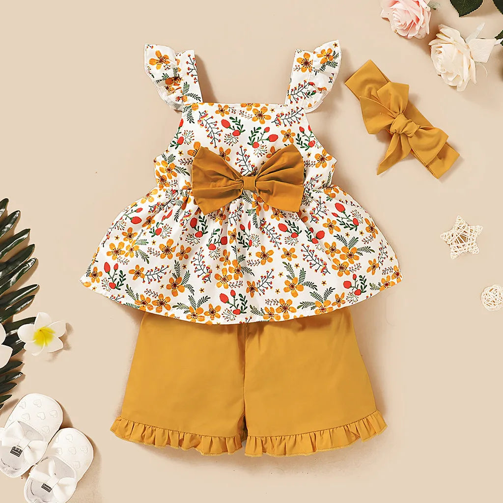 Mini Fashion™ - Design adorable - Ensemble d'été 3 pièces pour filles