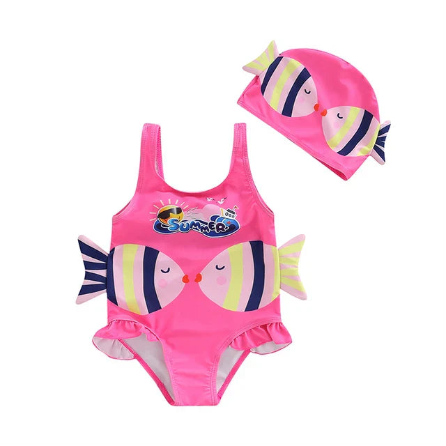 Mini Fashion™ - Imprimé Poissons Amusant - Maillot de bain fille